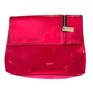 Yves Saint Laurent YSL Pink Patent Cosmetics Bag Makeup Pouch